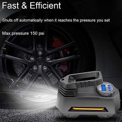 ANYOTA Tire Inflator Air Compressor Portable Car Tires Air Pump DC 12V Emergency Led Lighting 150PSI