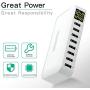 Multi USB Charger Charging Station, slitinto 8-Port USB Charger Station with LCD Display, Desktop USB Station Compatible iPhone X / 8/7 / 7Plus / 6s / 6Plus, iPad, Samsung Galaxy/Note and More