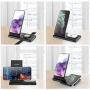 Hoidokly Dual Wireless Charger Stand 2 in 1 Charging Station Dock Qi 10W for Samsung Galaxy S20/S10/9/8/Note 10/9/8/Watch/Buds Compatible with iPhone SE/11 Pro Max/XR/XS/X/Airpods Pro/2(with Adapter)