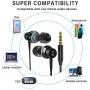 Tuddrom Earphones, H2 in-Ear Wired Headphones with Microphone and Volume Control, Noise Isolating, Powerful Bass Sound, Earbuds for iPhone, iPod, iPad, Samsung, MP3 Players, Laptop and More (Black)