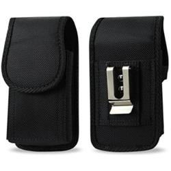 Golden Sheeps Military Grade Heavy Duty Holster Nylon Metal Clip Compatible with Flip Phone or Smartphone Up to 4.25x2.25x0.85 Inch in Dimensions, Rugged Nylon Canvas Carrying Case with Belt Clip