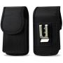 Golden Sheeps Military Grade Heavy Duty Holster Nylon Metal Clip Compatible with Flip Phone or Smartphone Up to 4.25x2.25x0.85 Inch in Dimensions, Rugged Nylon Canvas Carrying Case with Belt Clip