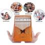 Kalimba Thumb Piano 17 Keys, NASUM Mbira Finger Piano Instrument with Mahogany body, Tuner Hammer, Stickers, Carry Bag, The Best Musical Instrument Gift for Kids and Adults Beginners