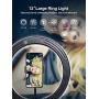Elitehood 12’’ LED Ring Light with Stand and Phone Holder, Adjustable Selfie Light Makeup Light, 3 Colors Light Ring YouTube Equipment & Ringlight with Phone Stand for recording/Photography/VLOG/Video