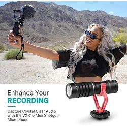 Movo Smartphone Video Rig with Shotgun Microphone, Grip Handle, Wrist Strap for iPhone 5, 5C, 5S, 6, 6S, 7, 8, X, XS, XS Max, 11, 11 Pro, Samsung Galaxy, Note and More