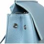 Heshe Womens Leather Backpack Casual Style Flap Backpacks Daypack for Ladies (Light Blue)