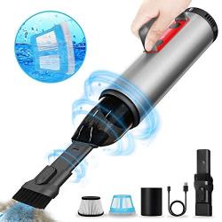 REEXBON Car Vacuum Cleaner Cordless, Handheld Vacuum Portable Rechargeable 6000PA Super Suction Vacuum Cleaner with LED Torchlight and sidelight, 2000mAh Handheld Vacuum for Car/Home/Office