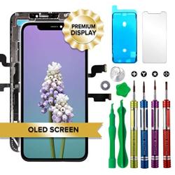 Hard OLED Screen Replacement for iPhone Xs Max 6.5 inch (Model A1921, A2101, A2102, A2103, A2104) Touch Screen Display Digitizer Repair Kit Assembly with Complete Repair Tools XS Max