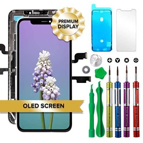 Hard OLED Screen Replacement for iPhone Xs Max 6.5 inch (Model A1921, A2101, A2102, A2103, A2104) Touch Screen Display Digitizer Repair Kit Assembly with Complete Repair Tools XS Max