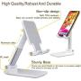 Cell Phone Stand, Adjustable Portable Desktop Stand, Foldable Phone Holder for Home Office Accessories Compatiable with All Mobile Phone/iPad/Kindle/Tablet (White)