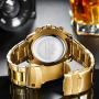 Mens Watches Chronograph Stainless Steel Waterproof Date Analog Quartz Fashion Business Wrist Watches for Men
