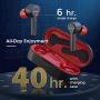 Wireless Earbuds, Upgraded Mpow M9 4-mic Noise Cancelling Bluetooth 5.0 Earphones in-Ear, Touch Control Stereo Bass Sports Headphones, 40H Playing Time/USB-C/IPX8 Waterproof, Single/Twin Mode, Red
