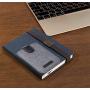 BIAJIYA Card Holder for Back of Phone RFID 5 Pull Credit Card Cash Cell Wallet Pocket Canva Leather Case for iPhone/Android/Samsung/Smartphones (Black)