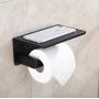 XVL Toilet Paper Holder with Mobile Phone Storage Shelf Bathroom Tissue Holder, Matte Black, SUS304 Stainless Steel G318C-G