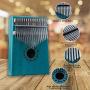 Kalimba thumb piano 17 key pocket piano Portable Mbira Sanza African finger piano with Hammer for beginners kids Adult Gift christmas present (Green)