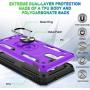 Jshru Galaxy J7 2018/J7 Aero/J7 Top/J7 Crown/J7 Aura/J7 Refine/J7 Eon Case with Tempered Glass Screen Protector [2Pack], Military Grade Ring Car Mount Kickstand Phone Case for Samsung J7 Star Purple