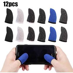 DesertCreations Gaming Finger Sleeve,Mobile Game Controllers Touchscreen Finger Sleeve,Anti-Sweat Breathable Touchscreen Finger Sleeve,12 Pcs