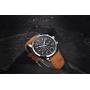 BENYAR Waterproof Quartz Men Watch, Fashionable Chronograph Analog Water-Resistant Business Brown Leather Watches