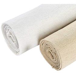 Caydo 2 Pieces 2 Colors Linen Needlework Fabric for Garment Craft, 62 by 19 Inch