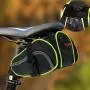 Ryhpez Bike Saddle Bag, Bicycle Bag Back Seat Pouch Mountain Bike Pocket Pack Waterproof Strap-on Seat Bag for Outdoor Night Safety Ride, Convenient with Reflective Stripes - Green Ryhpez Bike Saddle Bag, Bicycle Bag Back Seat Pouch Mountain Bike Pocket Pack Waterproof Strap-on Seat Bag for Outdoor Night Safety Ride, Convenient with Reflective Stripes - Green