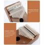 Kalimba 17 Key, Thumb Piano, Solid Finger Piano Acacia Body, Set of 5 -Tuning hammer, Study instruction, Tune and color stickers, Portable piano bag, Packing case pink