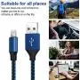 WUYA iPhone Charger, MFi Certified Lightning Cable 5 Pack (3/3/6/6/10FT) Nylon Woven with Metal Connector Compatible iPhone Xs Max/X/8/7/Plus/6S/6/SE/5S iPad - Black&Blue