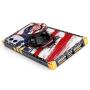 Luxury Square Phone Case iPhone 11 6.1 Inch 2019 Retro Elegant Soft TPU Design Cover (American Flag Lips Bullet)