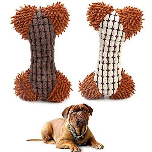 9ABOY Dog Squeaky Toys Stuffed Chew Toy Soft Bone Shaped Interactive Toy Durable Squeak Plush Pet Toys for Outward Hound Throw Aggressive Chewers for Small and Medium Dogs with Squeakers (2 Pack) 9ABOY Dog Squeaky Toys Stuffed Chew Toy Soft Bone Shaped Interactive Toy Durable Squeak Plush Pet Toys for Outward Hound Throw Aggressive Chewers for Small and Medium Dogs with Squeakers (2 Pack)