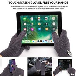 TRENDOUX Winter Touch Screen Gloves - Knit Glove for Men Women - Thermal Lining - Elastic Cuff - Warm in Cold Weather