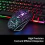 BAKTH Multiple Color Rainbow LED Backlit Mechanical Feeling USB Wired Gaming Keyboard and Mouse Combo for Working or Game