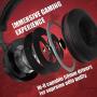 PROYEE Gaming Headset for PC Xbox One PS4 with 7.1 Surround Sound Stereo,Soft Breathing Earmuffs-Gameing Headphones with Noise Cancelling Mic, RGB Lights for Laptop, Mac, iPad, Nintendo (Black+Red)