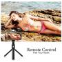 Selfie Stick Tripod Update Bluetooth Selfie Stick with Detachable Wireless Remote/Build-in Light/HD Mirror, Compatible with iPhone and Android Smartphone