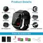 Smart Watch, Bluetooth Smartwatch Touch Screen Wrist Watch with Camera/SIM Card Slot,Waterproof Smart Watch Sports Fitness Tracker Android Phone Watch Compatible with Android Phones Samsung Huawei
