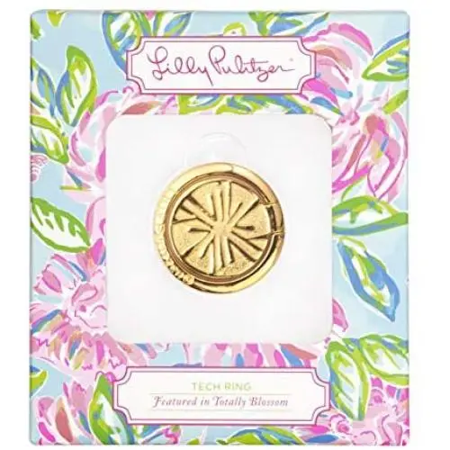 Lilly Pulitzer Cell Phone Gold Metal Stability Tech Ring, Citrus Lilly Pulitzer Cell Phone Gold Metal Stability Tech Ring, Citrus