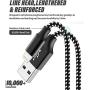 iPhone Charger,Mfi Certified 5Pack 3FTx2 6FTx2 10FT Lightning Cables to USB Syncing Data and Nylon Braided Cord Charger for iPhone XS/Max/XR/X/8/6Plus/6S/7Plus/7/8Plus/SE/iPad and More