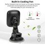 Wireless Charging Magnetic Car Mount PITAKA MagEZ Mount Qi Only Compatible with MagEZ Case/MagEZ Case Pro Fast Charging Phone Holder with USB A-C Cable Suction Cup for iPhone Galaxy Smartphone