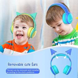 gorsun Kids Headphones with Limited Volume, Children Headphone Over Ear, Kids Headphones for Boys and Girls, Wired Headset for Children-Blue