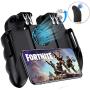 Mobile Game Controller with Cooling Fan/Phone Holder/Finger Sleeves for PUBG/Fortnite/Call of Duty, Tomoda L1R1 Mobile Triggers for 4.7”-6.5” iOS Android Phones
