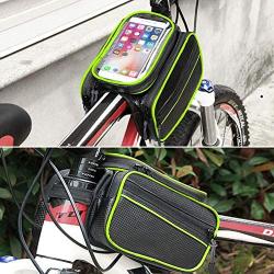 MUMA Bicycle Front Beam Package, Mountain Bike Touch Screen Mobile Phone Bag, Upper Tube Waterproof Saddle Bag, Cycling Accessories