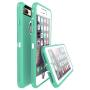 MXX Heavy Duty Defense Case with Screen Protector 4 Layers Rugged Rubber Shockproof Protection Case Cover for Apple iPhone 7 Plus/ iPhone 8 Plus  Aqua green/White
