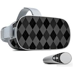 MightySkins Skin Compatible with Oculus Go Mobile VR - Black Argyle | Protective, Durable, and Unique Vinyl Decal wrap Cover | Easy to Apply, Remove, and Change Styles | Made in The USA