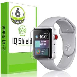 IQ Shield Screen Protector Compatible with Apple Watch (42mm S1, S2, S3)(6-Pack)(Ultimate) Anti-Bubble Clear Film