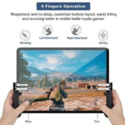 YaLiu 4 Triggers Mobile Game Controller for iPad，Sensitive Shoot Aim Gamepad Trigger for PUBG/Knives Out, Adjustable Gaming Handgrip for 4.5-12.9 inch Tablet & Android iOS Phone