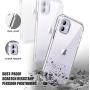 SKYLMW iPhone 11 Case 2019 6.1 inch,[Built in Screen Protector] Sparkly Bling Cover Full Body Shockproof Protective Hard Plastic TPU Phone Cases with Fashion Design for Women Girl,Clear/Silver Glitter