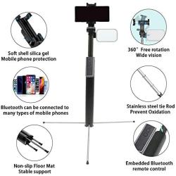 TDRFORCE 63 Inch Super Long Extendable Selfie Stick with Bluetooth Wireless Remote and Tripod with Live Fill Light （32 Lights）