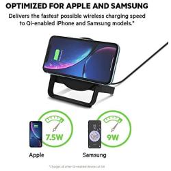 Belkin Boost Up Wireless Charging Stand 10W – Wireless Charger for iPhone Xs, XS Max, XR, X, 8, 8+ / Samsung Galaxy S10, S10+, S10e, S9, Note9 and More (Black) (Renewed)