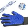 Ravazzi Pet Grooming Glove - Gentle Deshedding Brush Glove - Best Pet Hair Remover Mitt - Perfect for Dog or Cat with Long or Short Fur - 1 Pair Blue