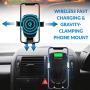 Tractex Wireless Car Charger, 10W / 7.5W Qi Fast Charging Gravity Clamping Mount, Dash/Windshield & Air Vent Compatible with iPhone 8/8 Plus & Later Samsung S6 Edge+ & Later
