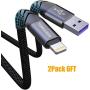 [Apple MFi Certified] iPhone Charger 6 ft (2pack),6 Foot Long Lightning Charger Cable, High-Speed iPhone Cord with Premium Connector for iPhone 11/11Pro/11Max/ X/XS/XR/XS Max/8/7/6/5S…