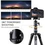 K&F Concept 61" Carbon Fiber Camera Tripod,B210 Professional Lightweight Compact Tripod with 2 Sections Central Column 360 Degree Ball Head and Carrying Case for Digital Camera/Camcorder